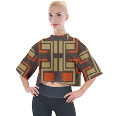 Abstract Geometric Design    Mock Neck Tee by Eskimos