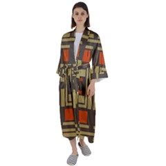 Abstract Geometric Design    Maxi Satin Kimono by Eskimos