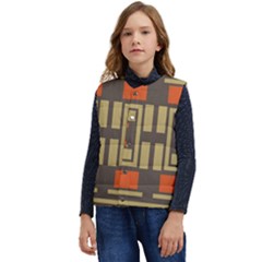 Abstract Geometric Design    Kid s Short Button Up Puffer Vest	 by Eskimos