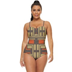 Abstract Geometric Design    Retro Full Coverage Swimsuit by Eskimos