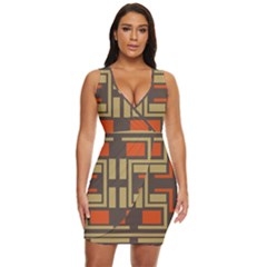 Abstract Geometric Design    Draped Bodycon Dress