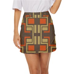 Abstract Geometric Design    Mini Front Wrap Skirt by Eskimos