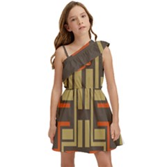 Abstract Geometric Design    Kids  One Shoulder Party Dress by Eskimos