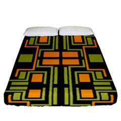 Abstract Geometric Design    Fitted Sheet (queen Size) by Eskimos