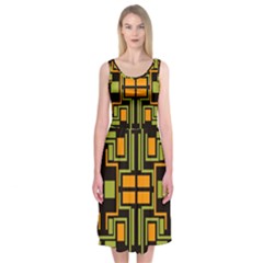 Abstract Geometric Design    Midi Sleeveless Dress by Eskimos