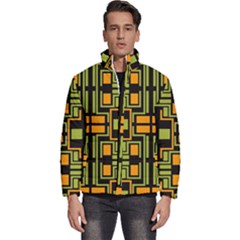 Abstract Geometric Design    Men s Puffer Bubble Jacket Coat by Eskimos