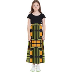 Abstract Geometric Design    Kids  Flared Maxi Skirt