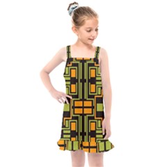 Abstract Geometric Design    Kids  Overall Dress by Eskimos