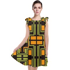 Abstract Geometric Design    Tie Up Tunic Dress by Eskimos