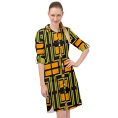 Abstract Geometric Design    Long Sleeve Mini Shirt Dress by Eskimos