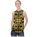 Abstract geometric design    High Neck Satin Top View1