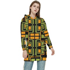 Abstract Geometric Design    Women s Long Oversized Pullover Hoodie by Eskimos