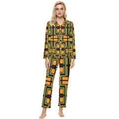 Abstract Geometric Design    Womens  Long Sleeve Velvet Pocket Pajamas Set by Eskimos