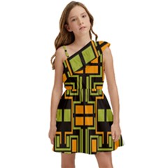 Abstract Geometric Design    Kids  One Shoulder Party Dress