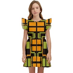 Abstract Geometric Design    Kids  Winged Sleeve Dress