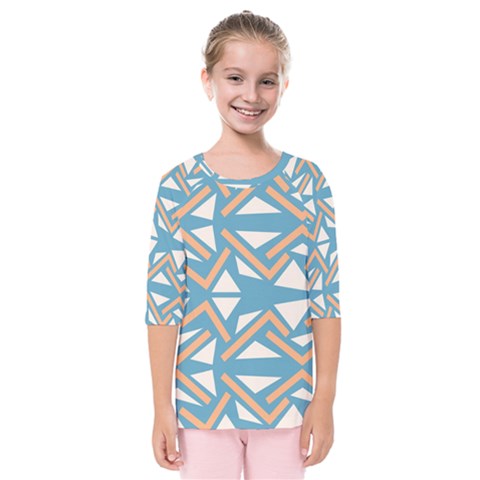 Abstract Geometric Design    Kids  Quarter Sleeve Raglan Tee by Eskimos