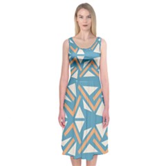 Abstract Geometric Design    Midi Sleeveless Dress by Eskimos