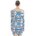 Abstract geometric design    Long Sleeve Off Shoulder Dress View2