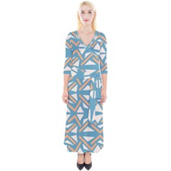 Abstract Geometric Design    Quarter Sleeve Wrap Maxi Dress by Eskimos