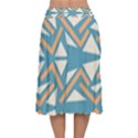 Abstract geometric design    Velvet Flared Midi Skirt View2