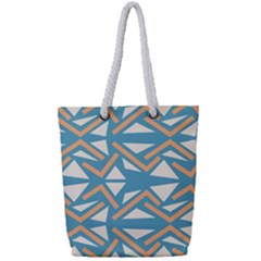 Abstract Geometric Design    Full Print Rope Handle Tote (small) by Eskimos