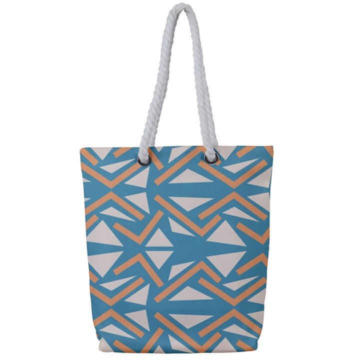 Abstract geometric design    Full Print Rope Handle Tote (Small)