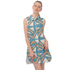 Abstract Geometric Design    Sleeveless Shirt Dress by Eskimos