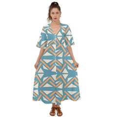 Abstract Geometric Design    Kimono Sleeve Boho Dress by Eskimos