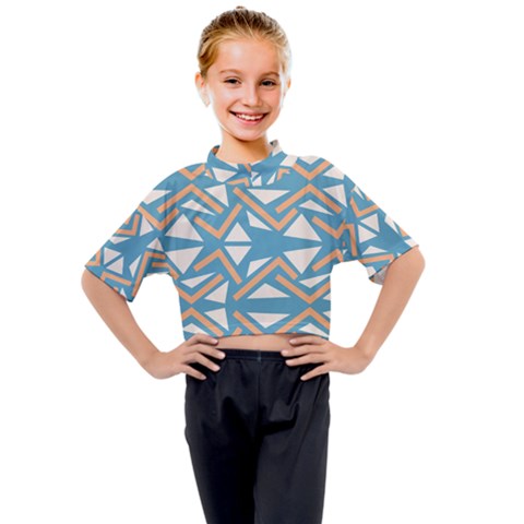 Abstract Geometric Design    Kids Mock Neck Tee by Eskimos