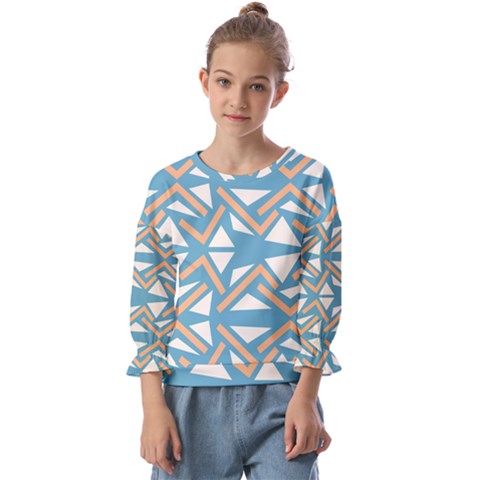 Abstract Geometric Design    Kids  Cuff Sleeve Top by Eskimos