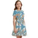 Abstract geometric design    Kids  Bow Tie Puff Sleeve Dress View2