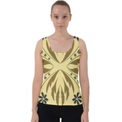 Folk Flowers Print Floral Pattern Ethnic Art Velvet Tank Top by Eskimos