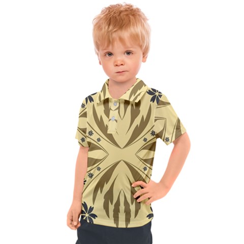 Folk Flowers Print Floral Pattern Ethnic Art Kids  Polo Tee by Eskimos