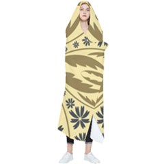 Folk Flowers Print Floral Pattern Ethnic Art Wearable Blanket by Eskimos