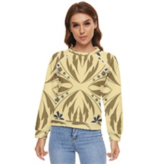 Folk Flowers Print Floral Pattern Ethnic Art Women s Long Sleeve Raglan Tee