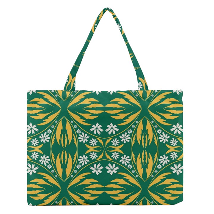 Folk flowers print Floral pattern Ethnic art Zipper Medium Tote Bag