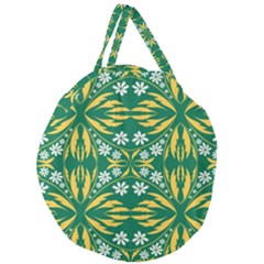 Folk Flowers Print Floral Pattern Ethnic Art Giant Round Zipper Tote by Eskimos