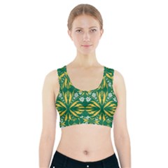 Folk Flowers Print Floral Pattern Ethnic Art Sports Bra With Pocket by Eskimos