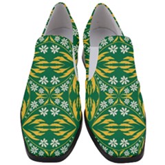 Folk Flowers Print Floral Pattern Ethnic Art Women Slip On Heel Loafers by Eskimos