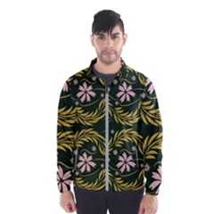 Folk Flowers Print Floral Pattern Ethnic Art Men s Windbreaker by Eskimos