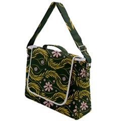 Folk Flowers Print Floral Pattern Ethnic Art Box Up Messenger Bag by Eskimos