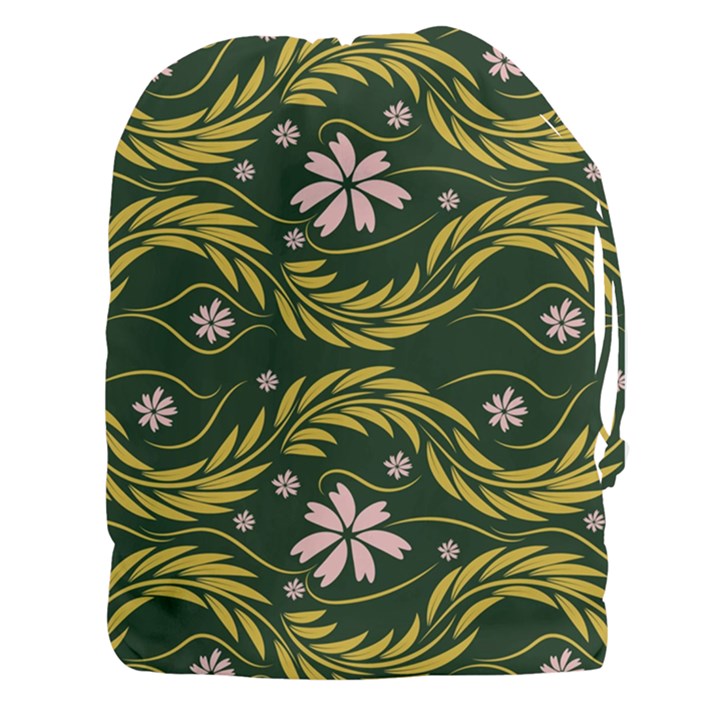 Folk flowers print Floral pattern Ethnic art Drawstring Pouch (3XL)