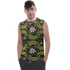 Folk Flowers Print Floral Pattern Ethnic Art Men s Regular Tank Top by Eskimos