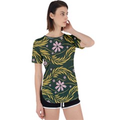 Folk Flowers Print Floral Pattern Ethnic Art Perpetual Short Sleeve T-shirt by Eskimos