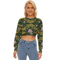 Folk Flowers Print Floral Pattern Ethnic Art Lightweight Long Sleeve Sweatshirt