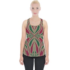 Folk Flowers Print Floral Pattern Ethnic Art Piece Up Tank Top by Eskimos