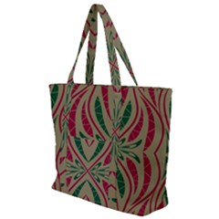 Folk Flowers Print Floral Pattern Ethnic Art Zip Up Canvas Bag by Eskimos