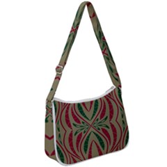 Folk Flowers Print Floral Pattern Ethnic Art Zip Up Shoulder Bag by Eskimos