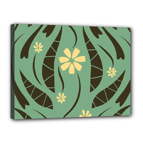 Folk Flowers Print Floral Pattern Ethnic Art Canvas 16  X 12  (stretched) by Eskimos