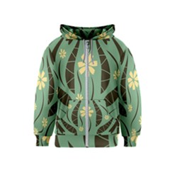 Folk Flowers Print Floral Pattern Ethnic Art Kids  Zipper Hoodie by Eskimos